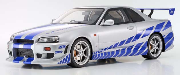 1/12 ���Y �X�J�C���C�� R34 GT-R 2001 Fast & Furious�@�V���o�[/�u���[�X�g���C�v ���C���h�X�s�[�h